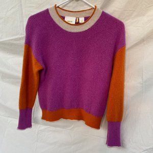 Anthropologie Maeve Sweater Womens Small Cashmere Multicolor Colorblock Pullover